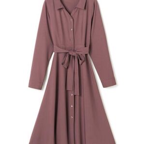 バックプリーツシャツワンピース長袖 M