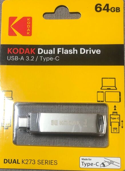 KODAK 64GB USB-A3.2 / Type-C 新品即納
