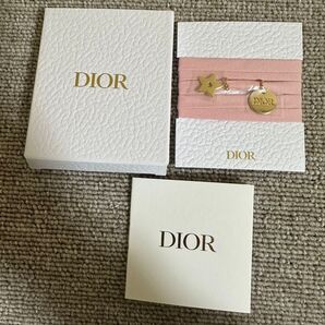 【新品未使用】Dior ピンク リボンブレスレット 星と円チャーム付き