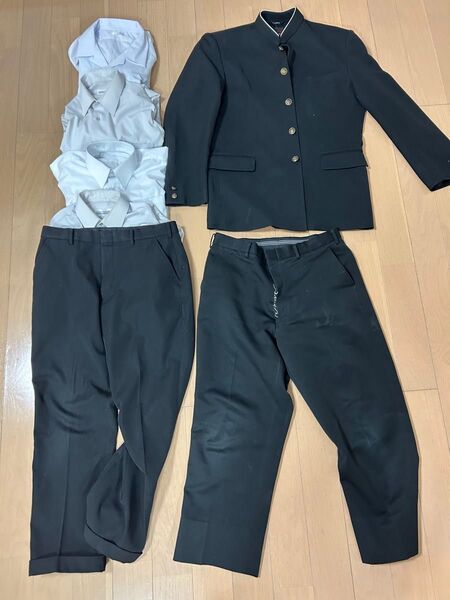 学生服、上下、180Aワイシャツセット コスプレに!使用してください! ブラック