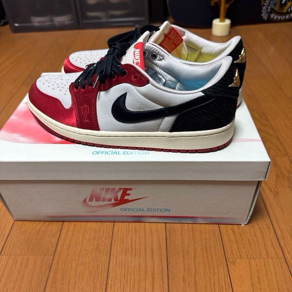 Trophy Room × Nike Air Jordan 1 Low OG "Sail and Varsity Red"