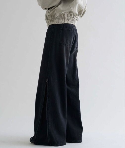 【EPNK】Side zip wash denim pants / サイドジップウォッシュデニムパンツ エプノック 黒 デニム