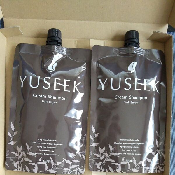 YUSEEK クリームシャンプー ダークブラウン 350g 2個セット