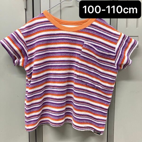 breezeブリーズ【100〜110cm】J307100 ネオンパイルボーダーTシャツ ボーダー タオル生地
