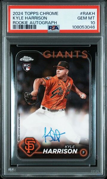 2024 Topps Chrome Kyle Harrison RC Auto PSA 10 GEM MT
