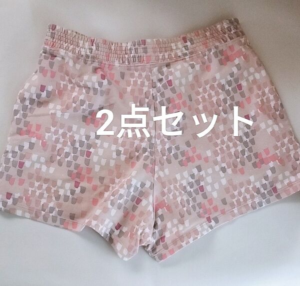 ショートパンツ 短パン 2点セット ピンクベージュ Mサイズ 部屋着 かわいい 未使用 ユニクロ