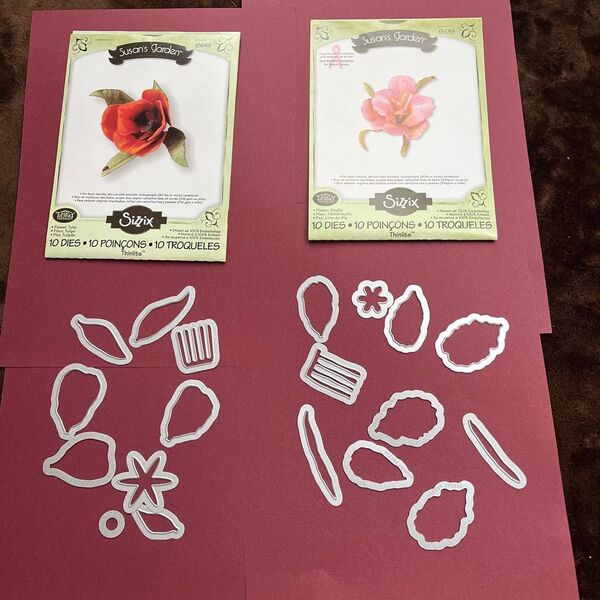 Susan's Garden ダイカット エンボス加工 Flower Tulip Pink Lily 2点セット