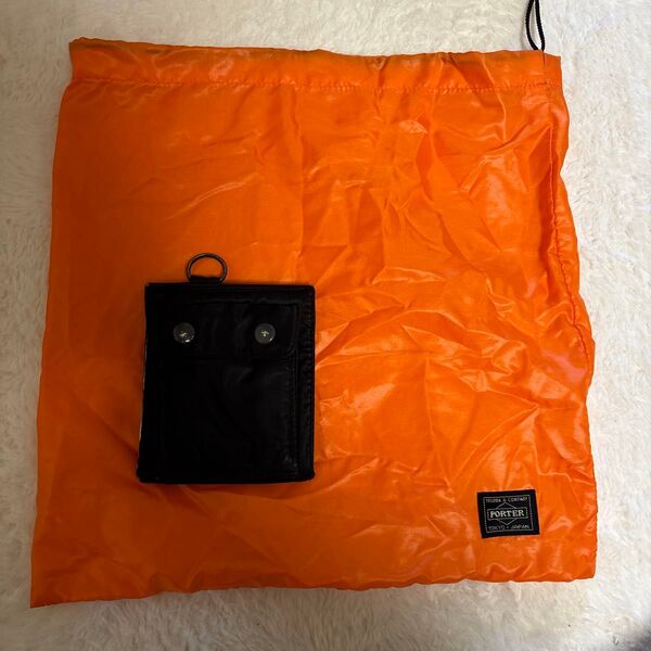 PORTER タンカー 二つ折り財布 巾着付き ブラック