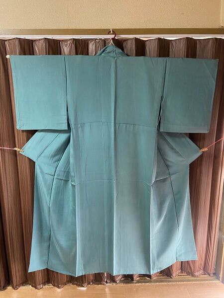 A 色無地(夏用)絽 浅葱色 紋無し 着物 和物 和服 和装 和風