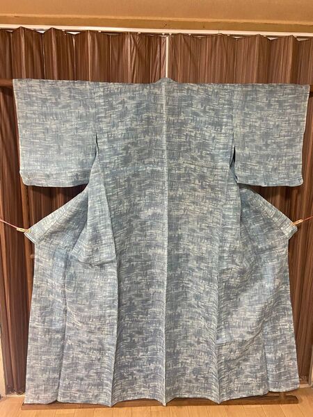 A 小紋(夏用)紗 正絹 ブルー系 水色 着物 和物 和服 和装 和風