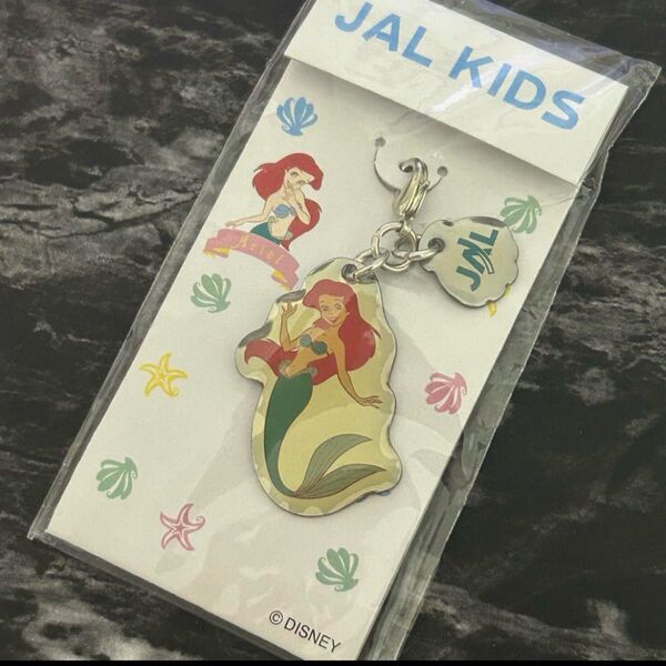 非売品 ディズニー アリエル キーホルダー JAL ファスナーアクセサリー