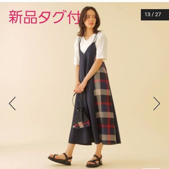新品 CB CRESTBRIDGE トリックシオンダブルツイルキャミドレス