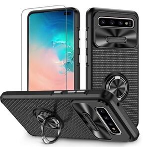 Galaxy S10 ケース ブラック カメラ保護 アンドロイド