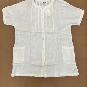 新品未使用品タグ付きインド綿コットン半袖シャツ オフホワイトチョロバザールルクマニ