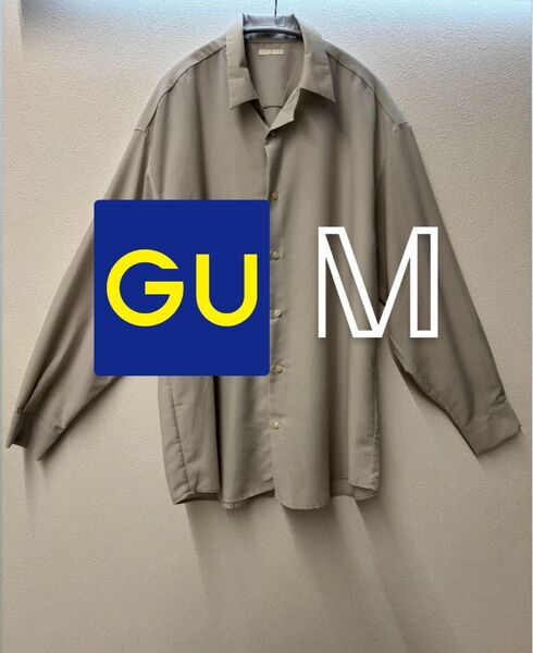GU オープンカラーシャツ ベージュ M