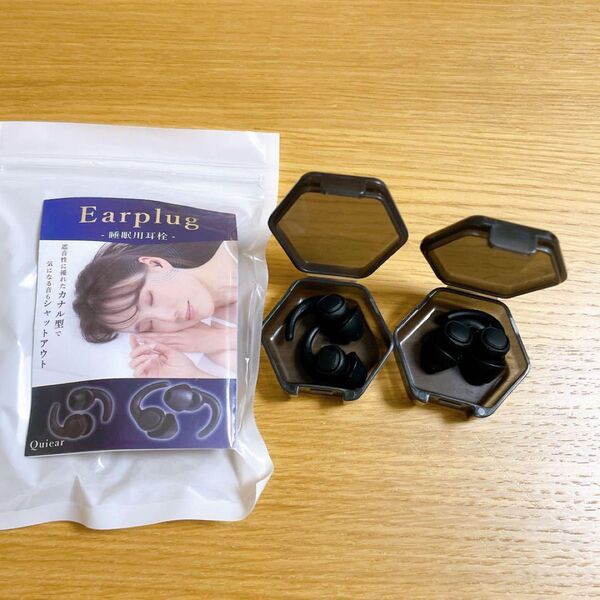 人気商品! Quiear クワイヤー 耳栓 睡眠 遮音 安眠グッズ ブラック