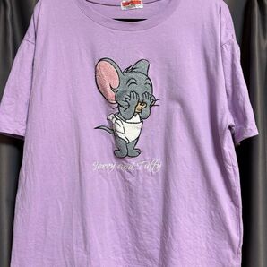 トムとジェリー Tシャツ タフィー パープル 半袖 レディース