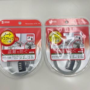 サンワサプライ パソコンセキュリティワイヤーロック ダイヤル錠 SL-58 2個