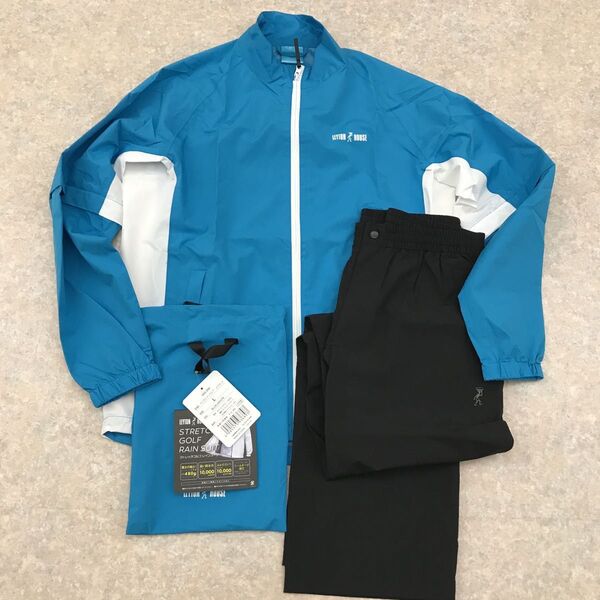 LEYTON HOUSE ゴルフ メンズレインウェア定価14300円) 新品 タグ付き ブルー ホワイト Mサイズ