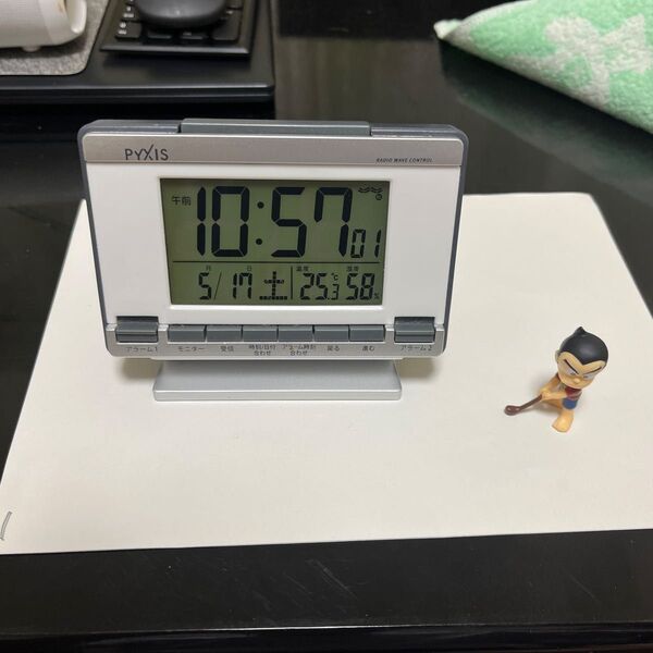 PYXIS デジタル電波目覚まし時計 温度 置時計