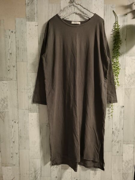 SHOO・LA・RUE グレー 長袖TシャツワンピースМ コットン