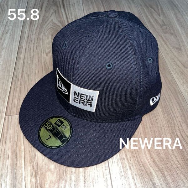 NEWERA キャップ 帽子 7 ネイビー 59FIFTY 美品55.8