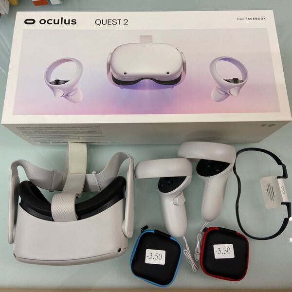 META QUEST 2 128GB Oculus Quest 2 VRヘッドセット (おまけ)度付きレンズ-3.5