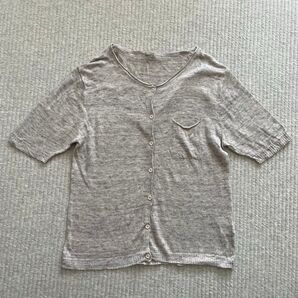 マーガレットハウエル 麻 リネン カーディガン 定価25000円 日本製 半袖 グレー MHL
