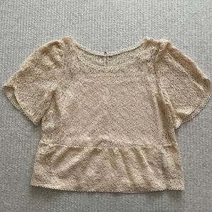 未使用 MINIMUM MINIMUM ミニマム ミニマム ブラウス 定価12000円 バルコニー&ベッド レース 半袖