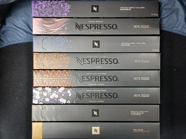 8種類のバラエティ−セット8箱(1箱x8種類のフレーバー)Nespressoコーヒーカプセル