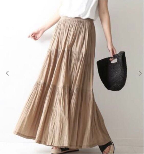 Spick & Span フレア マキシスカート ロングスカート ベージュ