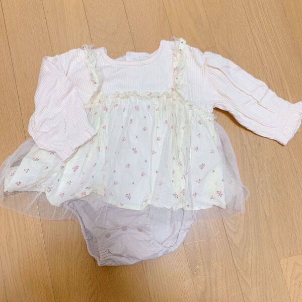 ベビー服 赤ちゃん 80ロンパース 花柄 レース 長袖 子供服 女の子 ロンパース ベビー服