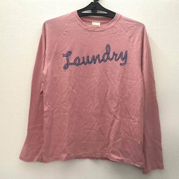 Laundryランドリー★ロンT『ロープロゴデザイン』長袖Tシャツ★ユニセックスSサイズ ピンク 141-92090（N131130）