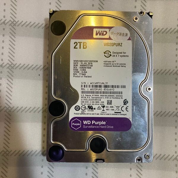 Western Digital ウェスタンデジタル WD Purple シリーズ WD20PURZ 3.5インチ HDD 2TB