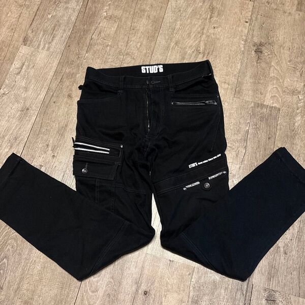 CORDURA NYCO ストレッチカーゴパンツ S1208 STUD'S スタッズ サイズL(w82)ブラック