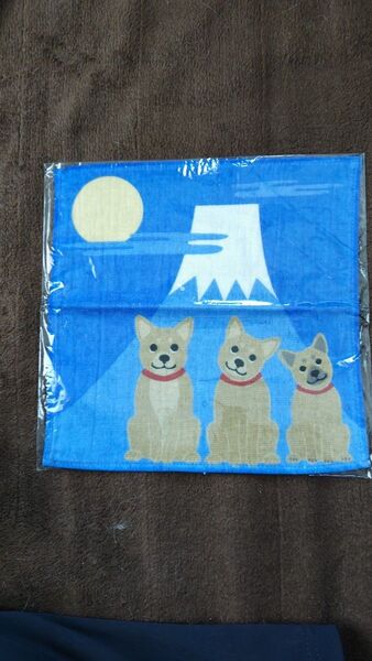 【新品未開封】ガーゼ ハンド タオル 柴犬と富士山 綿100% タオルハンカチ