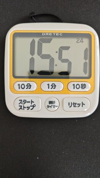 ドリテック 時計付き大画面タイマー T-140OR デジタルキッチンタイマー ホワイト デジタル キッチンタイマー マグネット