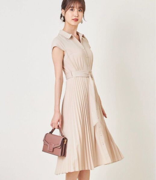 tocco closet トッコクローゼット ベルト付きサイドプリーツシャツワンピース M
