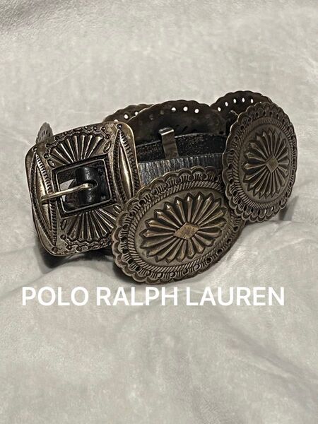 ポロラルフローレン コンチョベルト 黒 Sサイズ POLO RALPH LAUREN ネイティブ ナバホ ヴィンテージ