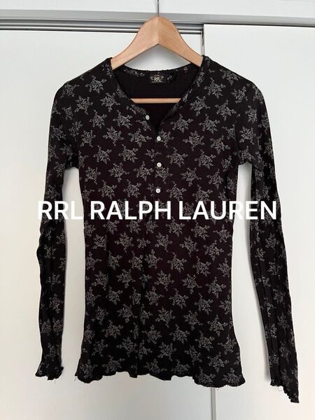 RRL 長袖花柄ヘンリーネック カットソー ダブルアールエル ラルフローレン