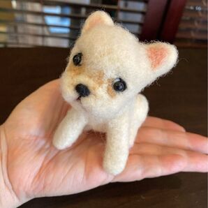 羊毛フェルトのフレンチブルドッグのぬいぐるみ