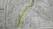 　古地図 　中野　長野県　地図　資料　４６×５８cm　大正元年測量　昭和２７年発行　　かきこみ_画像4