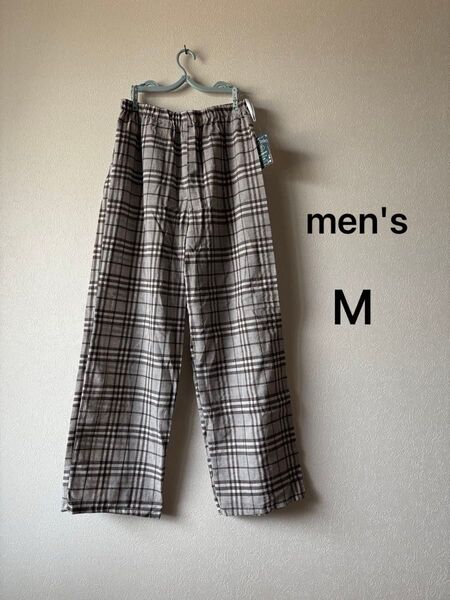 メンズ 薄手のパンツ M 先染め チェック柄 未使用 送料込み