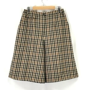 訳特価★ダックス/DAKS★ウール100%/ハーフパンツ/キュロットスカート【W72-H94/チェック柄/茶系】ゴルフ/ズボン/Pants/Trouser◆BH829