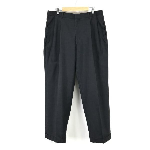 美品★オンワード樫山★スラックスパンツ【メンズW88cm/股下73cm/チャコールグレー/charcoal gray】ズボン/Pants/Trouser◆BH829