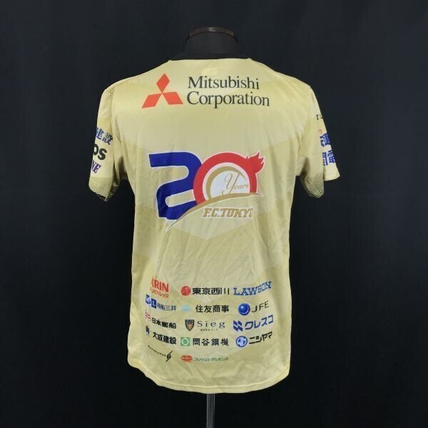 希少品!FC東京/20周年記念/ユニフォーム/シャツ【メンズF/金/ゴールド】サッカーウェア/半袖Tシャツ/umbro/アンブロ製◆BG487