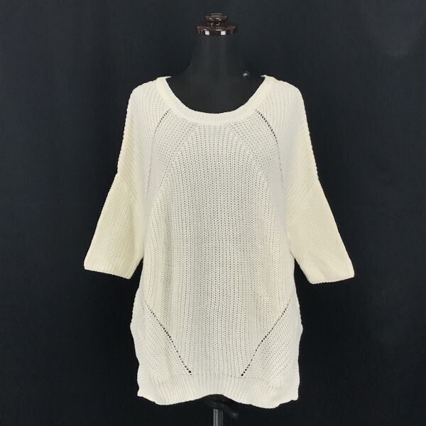 タグ付新古品★アパートバイローリーズ★麻×コットンセーター【レディースF/アイボリー】apart by lowrys◆BG566
