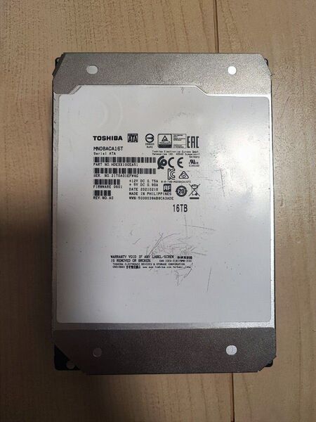 注意 16TB SATA 3.5" 東芝 HDD MN08ACA16T CMR 7200RPM PC/NAS