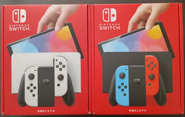 Nintendo Switch 有機ELモデル 2台セット ホワイト ネオンブルー&レッド 未使用 店舗印なし