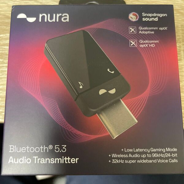 NURA オーディオトランスミッター Qualcomm aptX Adaptive対応 Bluetooth 5.3